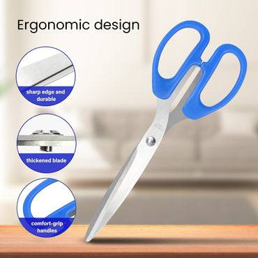 iBELL S100 Stainless Steel Scissors, Ergonomic Design, Multi-Function, Perfect for Home & Kitchen Use (Blue)