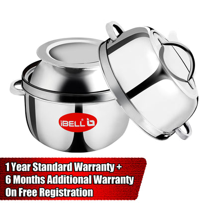 iBELL Stainless Steel Steam Pot, 1.5 Kilogram, Thermal Rice Cooker With Rubber Gasket (Induction Based Pot) Silver