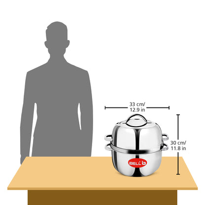 iBELL Stainless Steel Steam Pot, 1.5 Kilogram, Thermal Rice Cooker With Rubber Gasket (Induction Based Pot) Silver