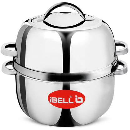 iBELL Stainless Steel Steam Pot, 1.5 Kilogram, Thermal Rice Cooker With Rubber Gasket (Induction Based Pot) Silver