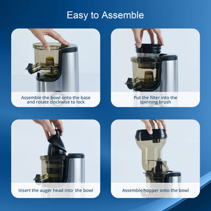 iBELL SLOW FUSION 750 Cold Press Slow Juicer 300W Silent Motor All-in-1 Fruit & Vegetable Juicer machine for home Compact Design Easy Assembly & Cleaning with 10 -Year Warranty