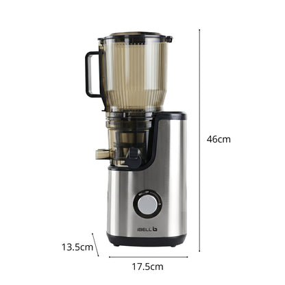 iBELL Slow Fusion 1300 Whole Fruit Cold Press Slow Juicer | 13 cm Wide Mouth | 300W Slow Juicer for Fruits, Vegetables, Nut Milk | High Juice Yield, Low Noise, Easy Clean 10 -Year Warranty
