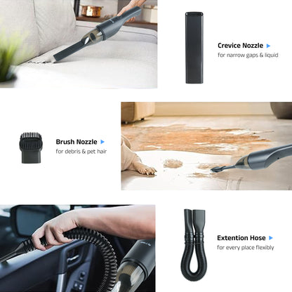 IBELL TURBOVAC700 Cordless Car Vacuum Cleaner – Rechargeable, Handheld, Wet & Dry Portable Vacuum with Powerful 7000 Pa Suction (Black)