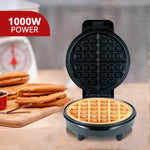 IBELL WAFFLEMATE190 Waffle Maker Electric,1000W,Adjustable Temperature, Non-Stick Plates, LED Indicators, Lock System, Non-Slip Feet (Black)