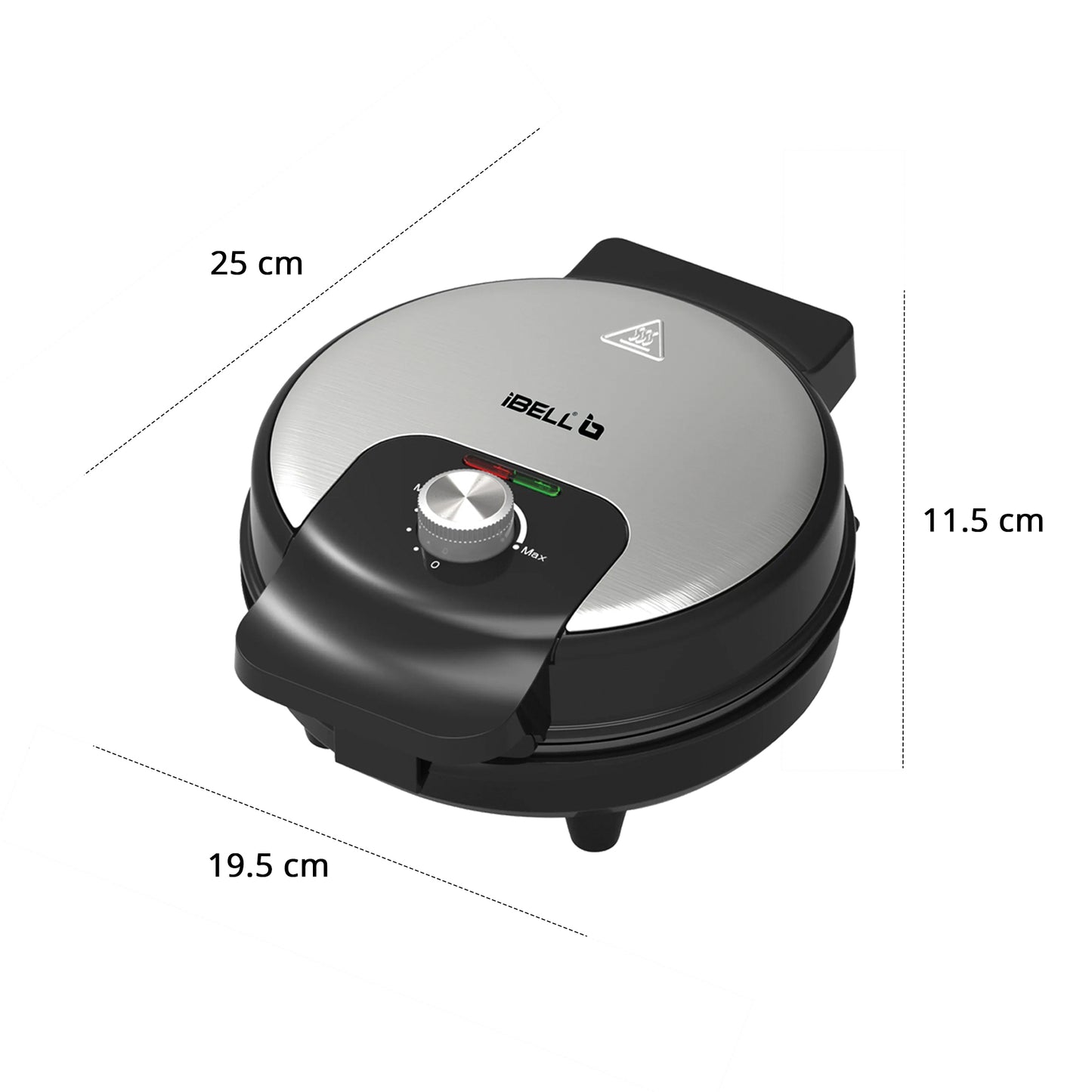 IBELL WAFFLEMATE190 Waffle Maker Electric,1000W,Adjustable Temperature, Non-Stick Plates, LED Indicators, Lock System, Non-Slip Feet (Black)