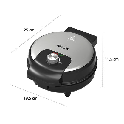 IBELL WAFFLEMATE190 Waffle Maker Electric,1000W,Adjustable Temperature, Non-Stick Plates, LED Indicators, Lock System, Non-Slip Feet (Black)