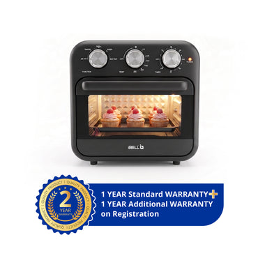 IBELL AEROWAVE16G  Air Fryer+Oven 16L | 1800W | 360° Hot Air Circulation | Air Fry, Bake, Grill, Roast, Rotisserie & Dehydrate | 5 Smart Preset Modes | Adjustable Temperature & Timer | Black