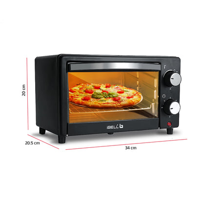 iBELL WAVE10 OTG Oven, 10 Litre, Compact Size, 1200W, Oven, Toaster, Griller, Precise Temperature & Timer Control (Black)