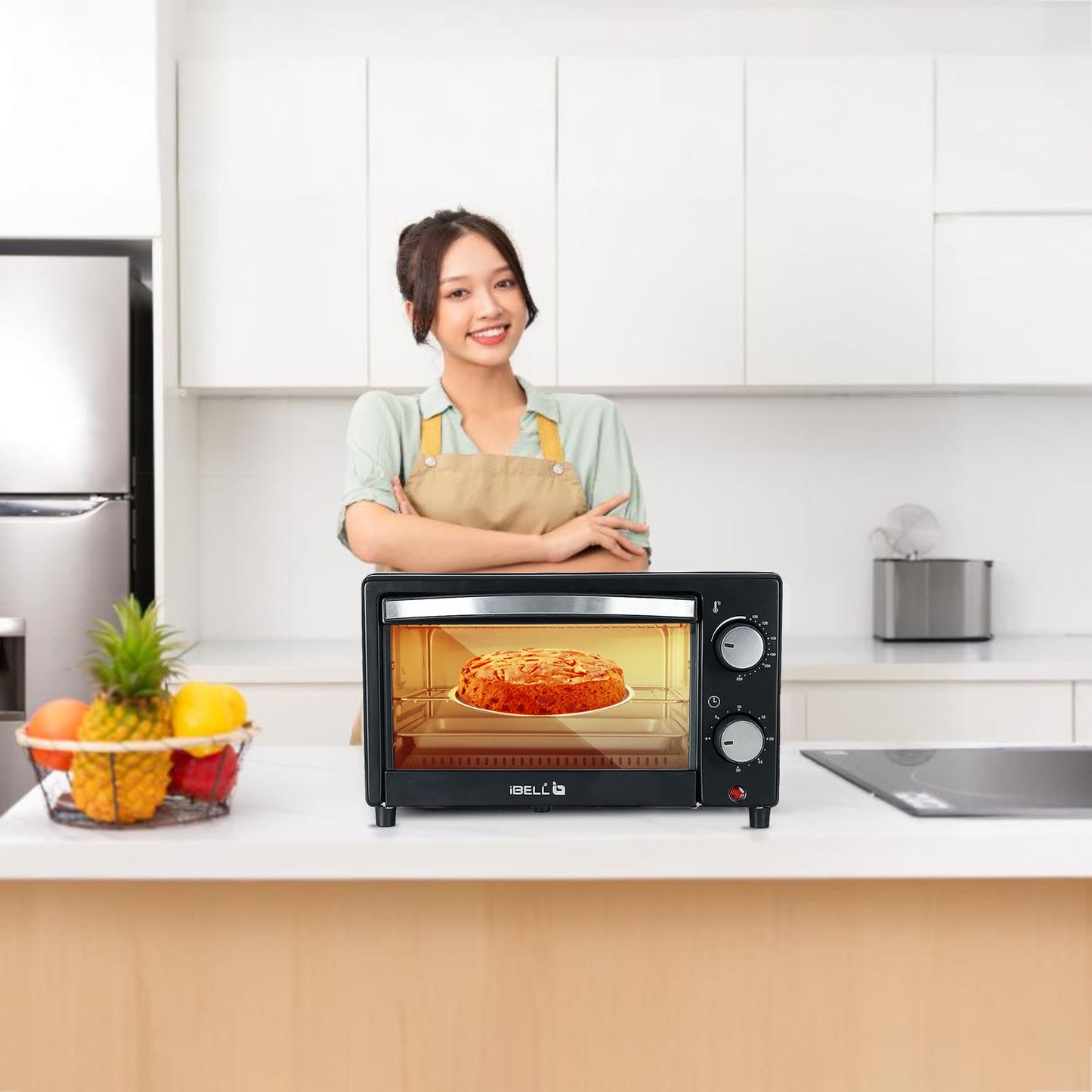 iBELL WAVE10 OTG Oven, 10 Litre, Compact Size, 1200W, Oven, Toaster, Griller, Precise Temperature & Timer Control (Black)