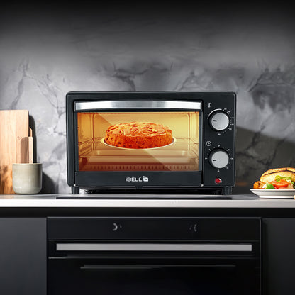 iBELL WAVE10 OTG Oven, 10 Litre, Compact Size, 1200W, Oven, Toaster, Griller, Precise Temperature & Timer Control (Black)