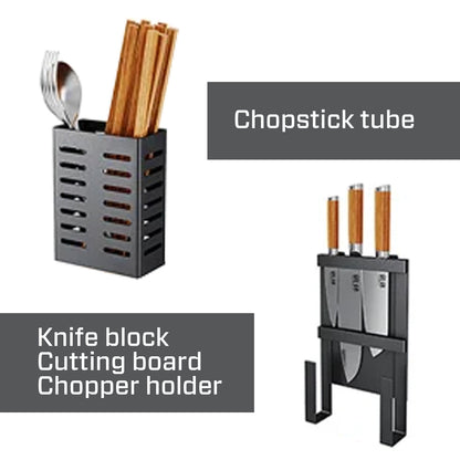 iBELL DR340 Dish Drying Rack, 3-Tier Bartan Stand/Drainer Shelf/Kitchen Organizer/Counter for Utensils Storage (Black)