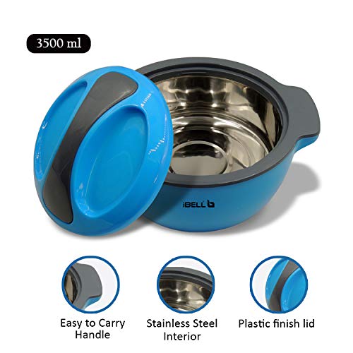 Ibell ss03bp 3 pieces stainless steel belly pot set with steel lid serving  bowl 850ml 1350ml 2000ml premium quality silver