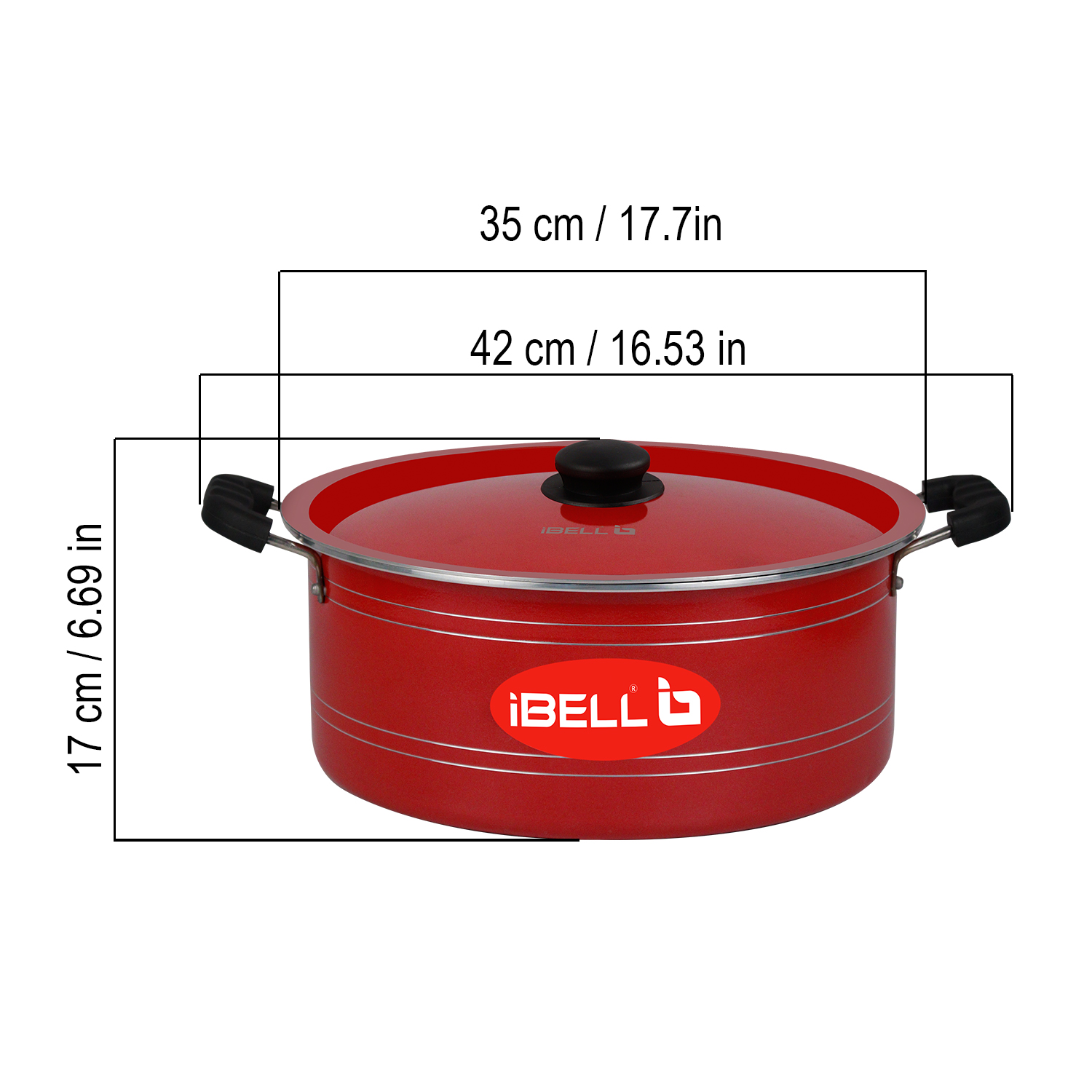 5 Ltr Aluminium Biryani pot with lid, For Kitchen, Size: 290 mm,300mm