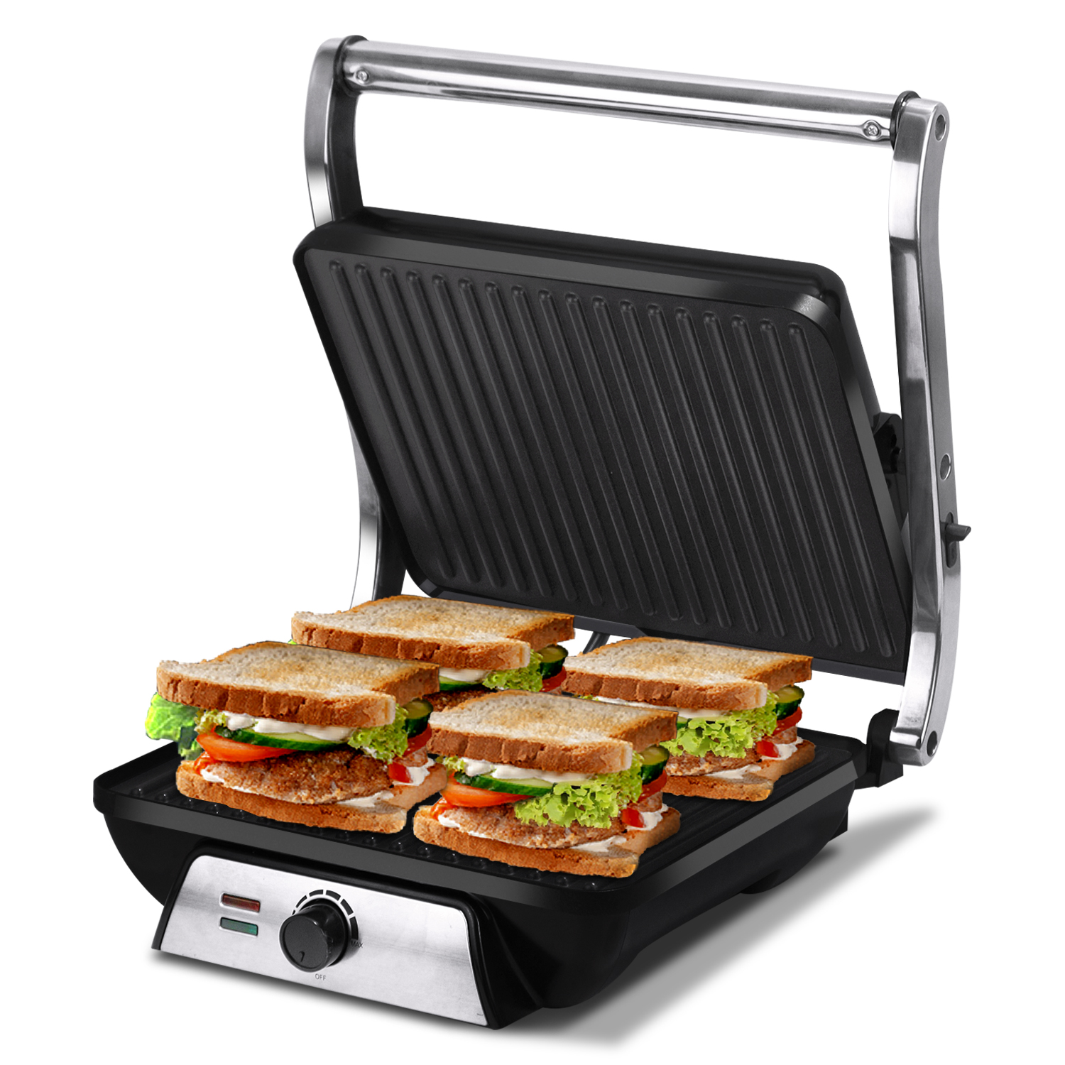 Sandwich Bread Toaster Press Maker Electric Bread Grill 1800W, VEVOR US