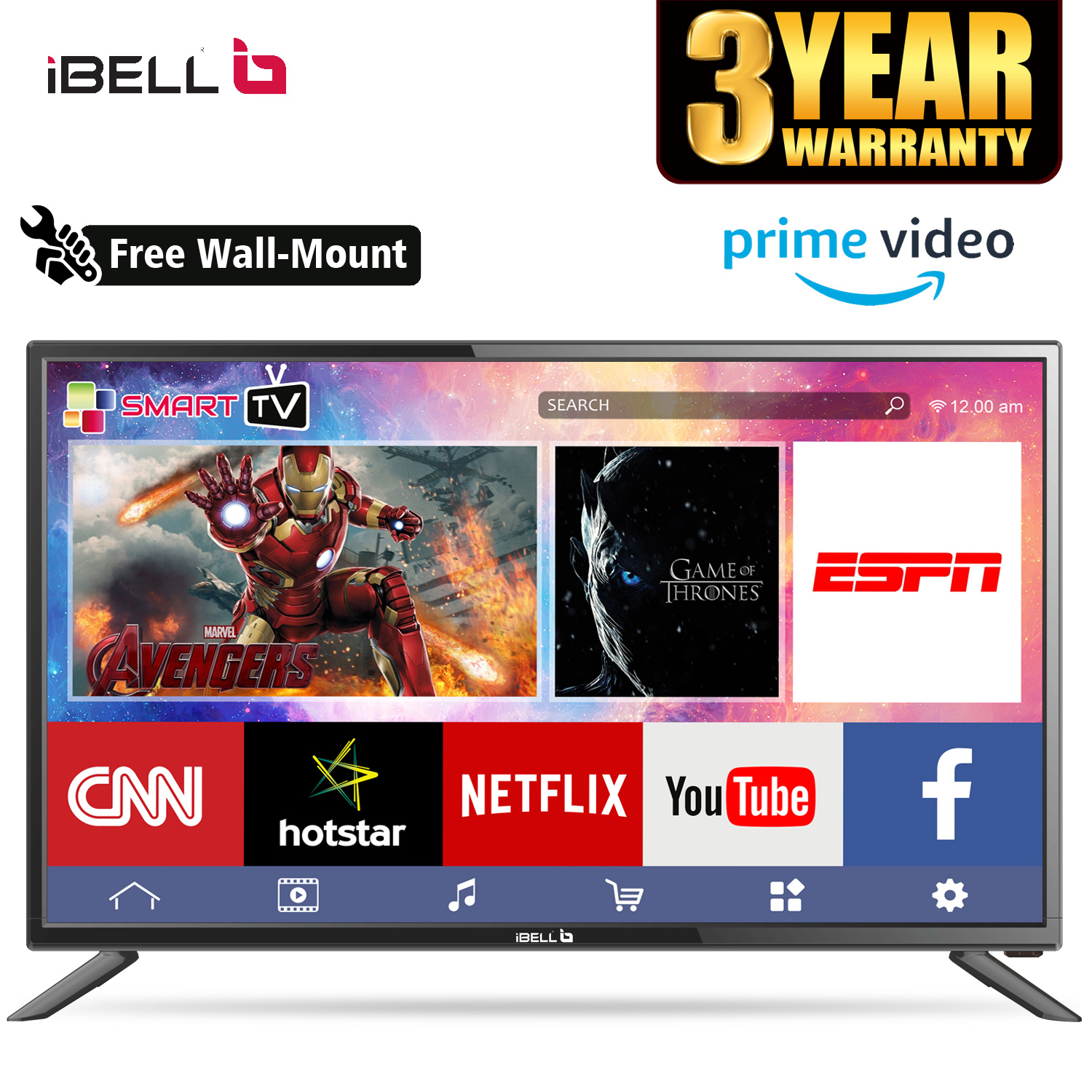 difficult aspect Continuous Ibell 98 cm 40 inches hd ready smart led tv iblles401h black | iBELL Home  Appliances
